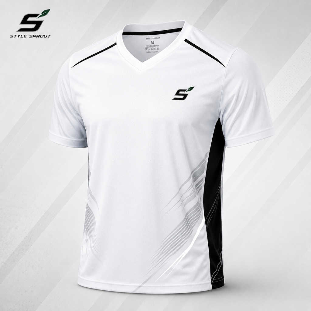 Sport T-Shirt V-Neck สีขาว